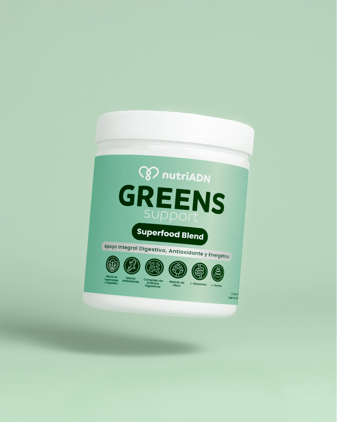 Greens Support con Glutamina, Enzimas Digestivas, Cúrcuma, Jengibre y Superverdes – Digestión y Energía