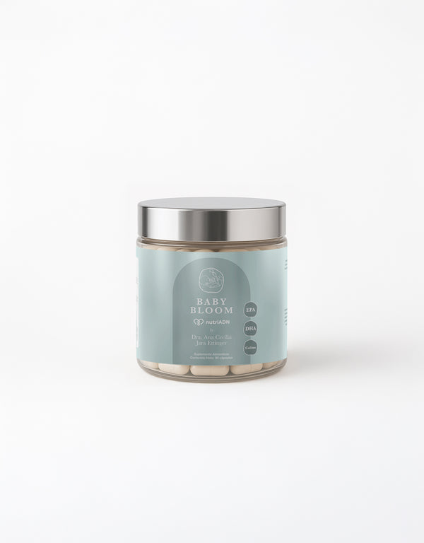 Baby Bloom | Prenatal premium con Metilfolato, Colina, DHA y EPA | 1 cápsula al día