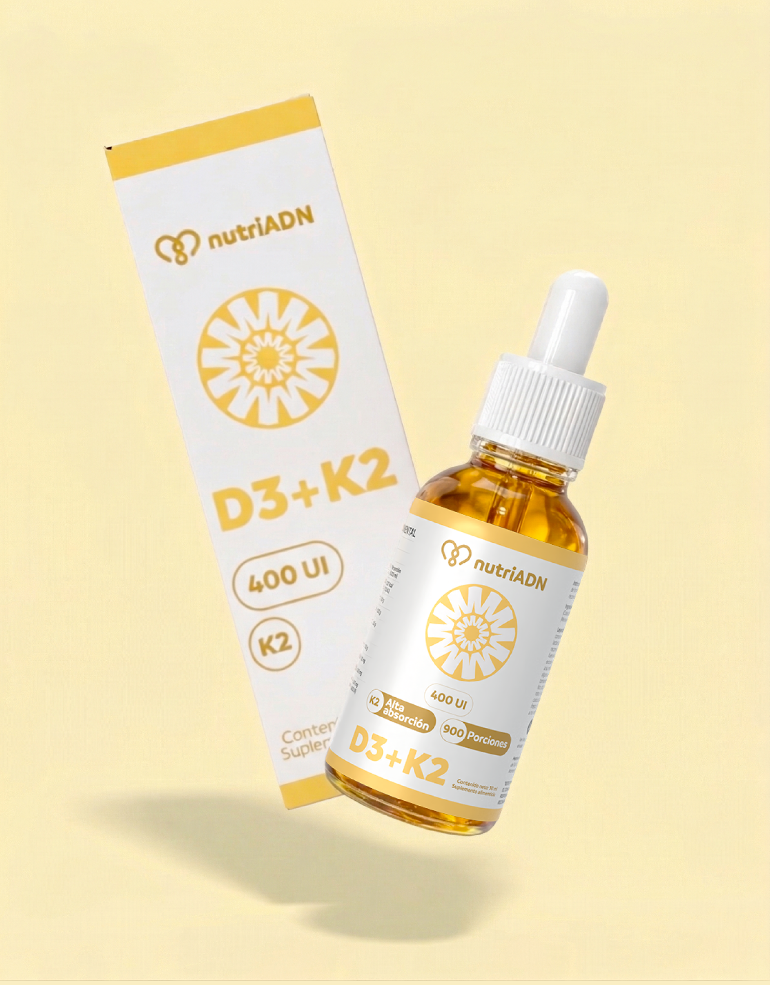 Vitamina D3 + K2: absorción eficiente de calcio y soporte integral  30 ml | 900 porciones | 400 UI por gota