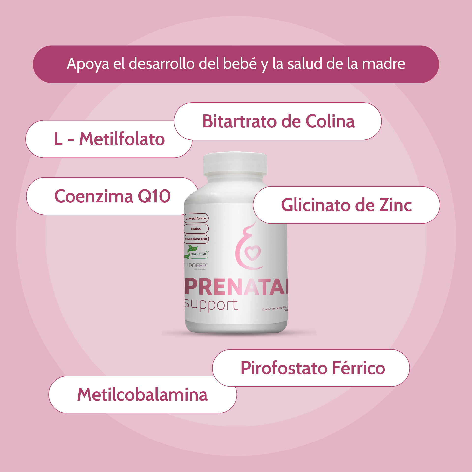 Prenatal Support con Ácido Fólico y Coenzima Q10 – Salud Materna