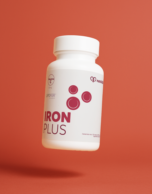 Iron Plus de nutriADN - Suplemento de Hierro de Alta Absorción 450 MG (LIPOFER®) con Vitamina C (120 Cápsulas)
