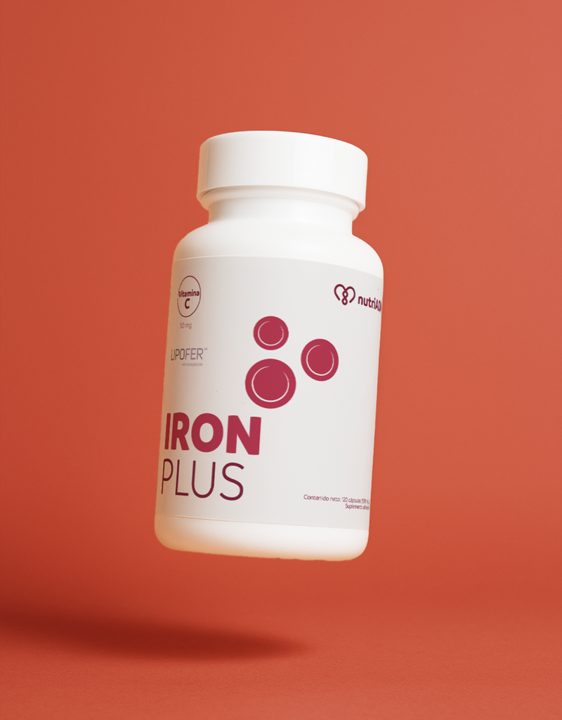 Iron Plus de nutriADN - Suplemento de Hierro de Alta Absorción 450 MG (LIPOFER®) con Vitamina C (120 Cápsulas)