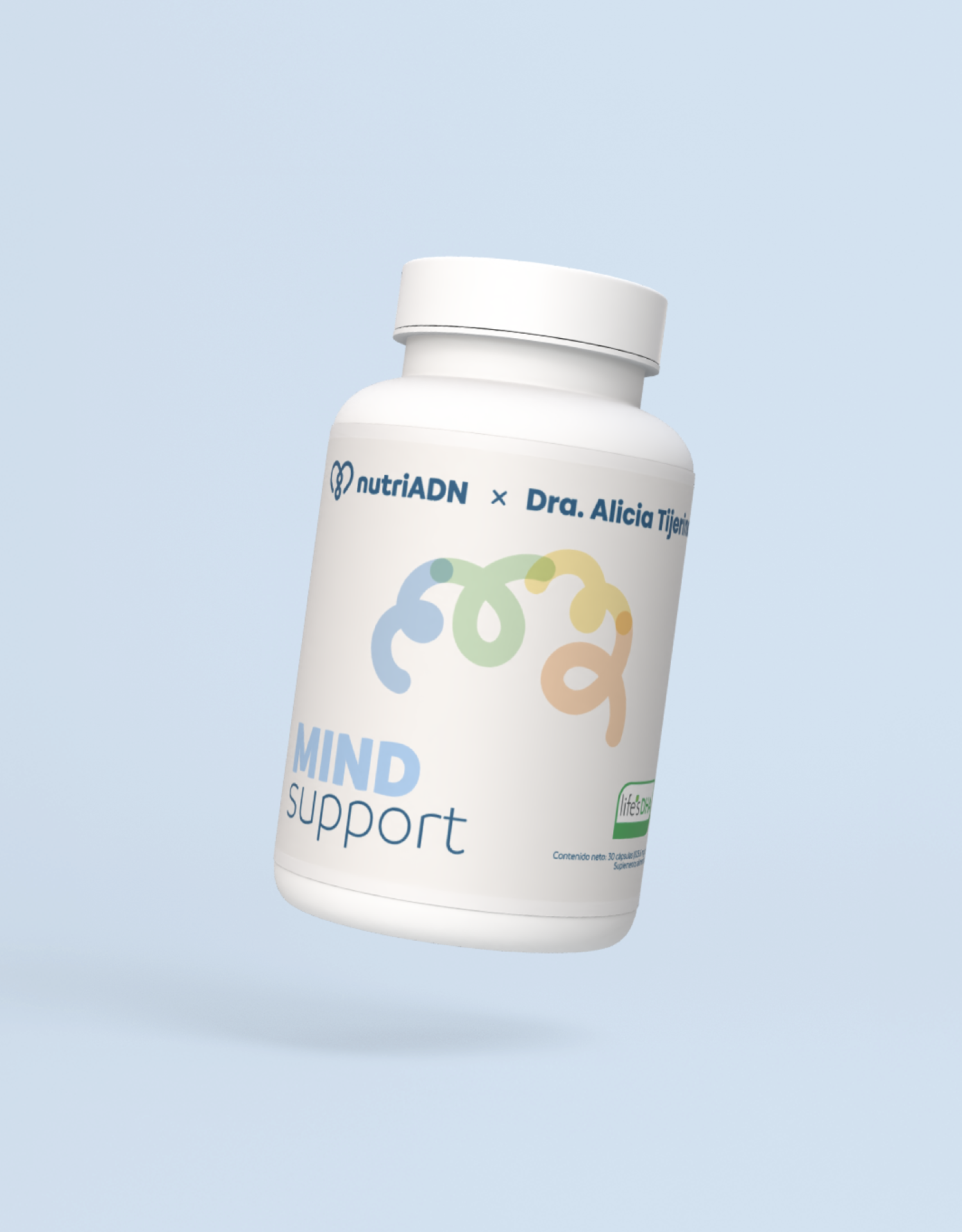 Mind Support by nutriADN | Con Omega 3 (300 MG DHA) Magnesio (25 MG) y (100 MG) Fosfatidilserina