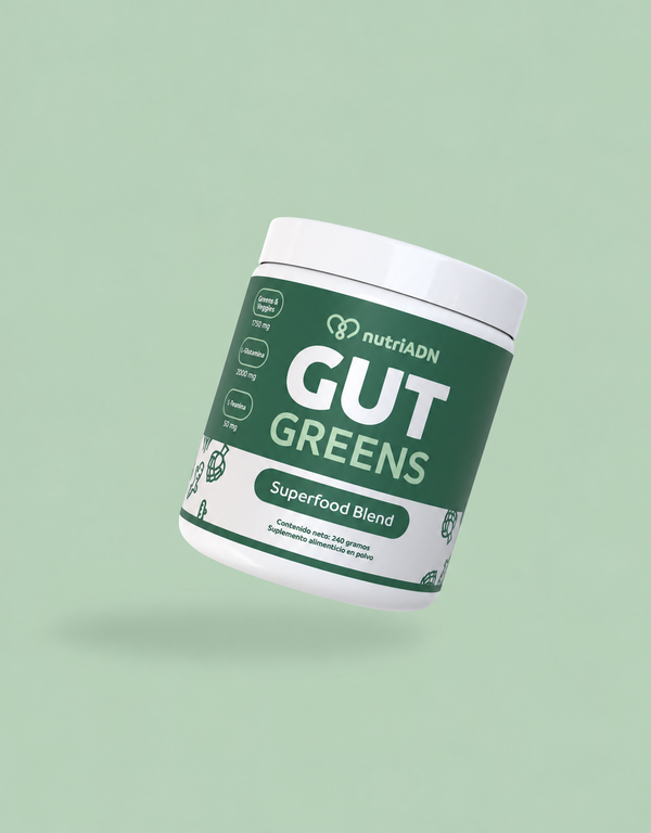 Gut Greens | L-Glutamina, Fibras Prebióticas, Enzimas y Superverdes | Tu dosis diaria de verdes